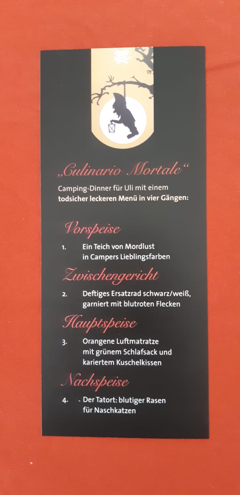 Mörderische Speisekarte.. 😁