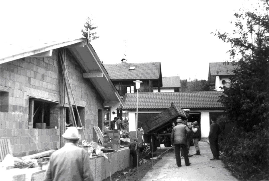 1991 Im Vordergrund Georg Burghart und Alois Schopf, hinten Inge Marhold-Lentner und Hans Walter