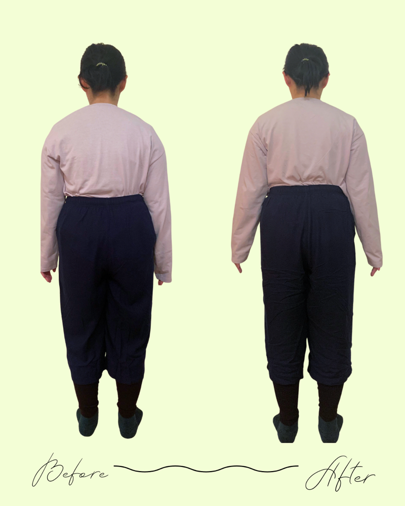 整体90分での姿勢改善例(個人差あり)
