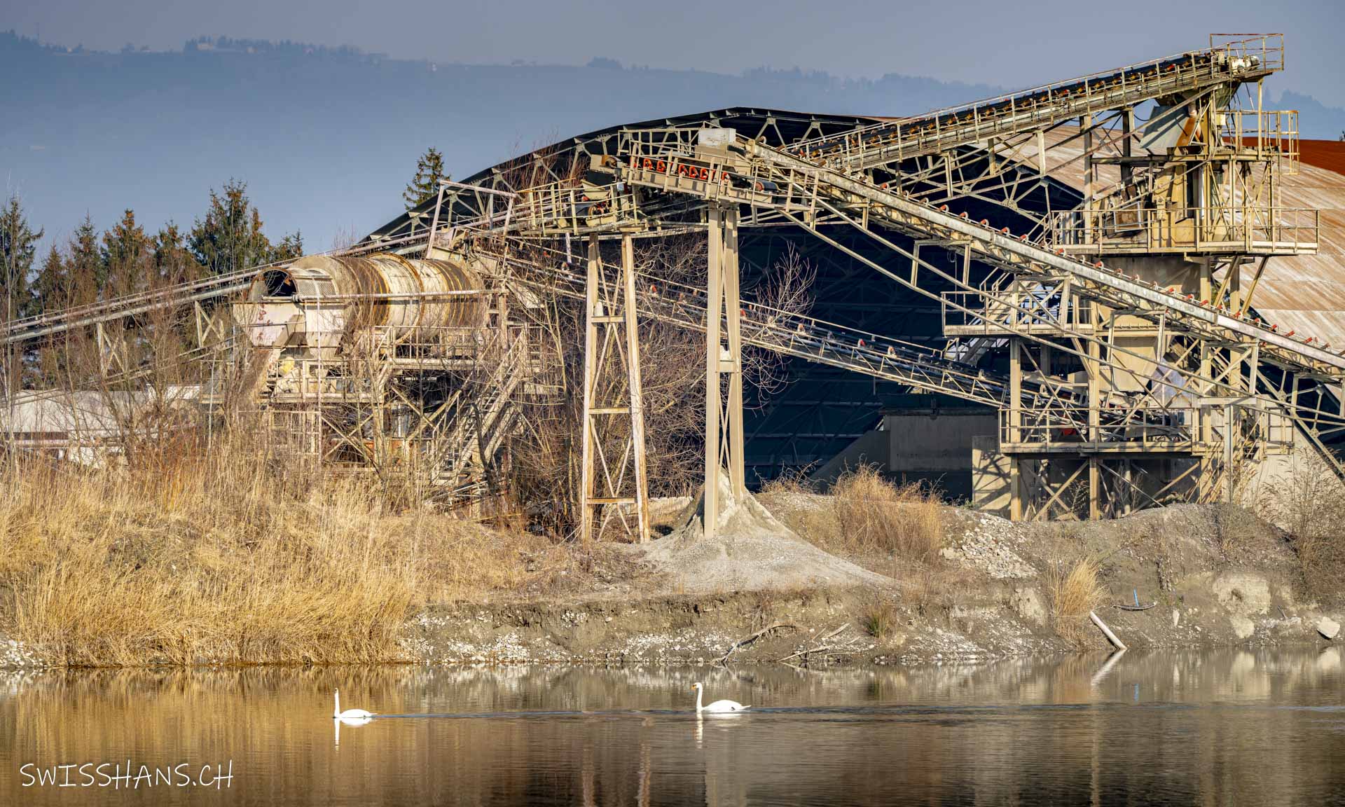 Förderanlage im Kieswerk am Baggersee (Paspels Seen) der Wilhelm + Mayer Bau, Rankweil.