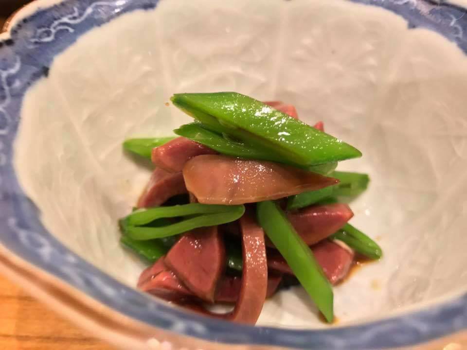 猪ハツ辛子和え