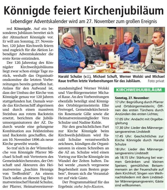 Altmark-Zeitung vom 15.11.2016, von Maik Bock