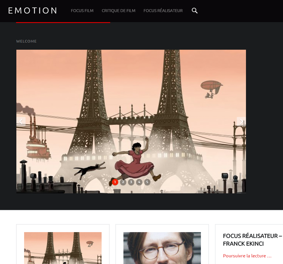 Interface du blog e-motion, le blog dédié au cinéma d'animation