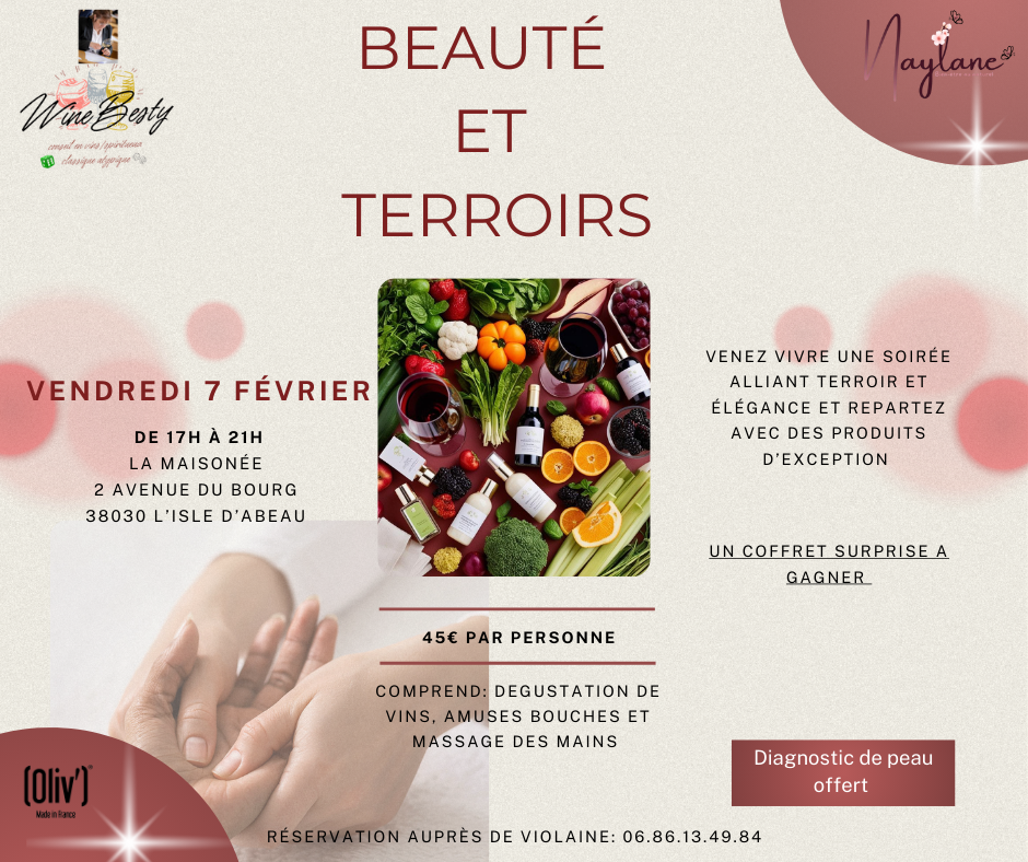 Soirée Dégustation de Vin & Découverte de Produits Cosmétiques