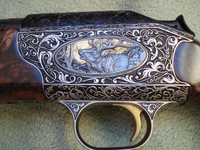 Blaser R93 Komplettveredelung von Sommer-Exklusiv - Gravuren, Gravur Hirsch Rothirsch