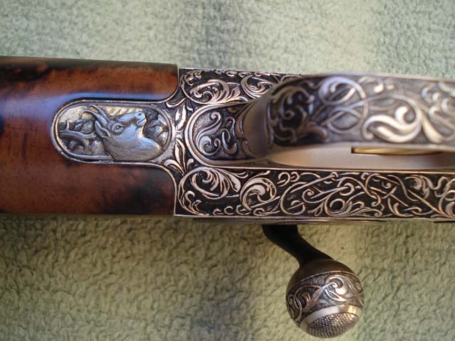 Blaser R93 Komplettveredelung von Sommer-Exklusiv - Gravuren, Gravur Gams Gamswild