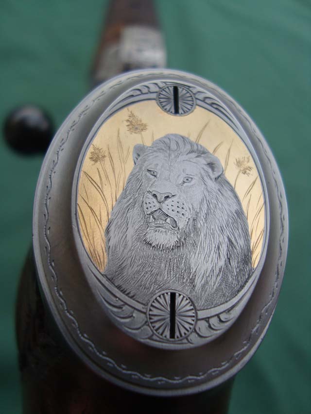 Pistolengriffkäppchen von Sommer-Exklusiv - Löwe - Gold - Gravur - veredelt by Sommer Exklusiv - Blaser