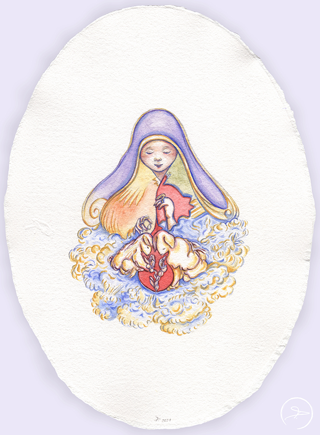 In the Clouds I 30 x 20 cm I 2021 I Graphit und Aquarell (Natural Earth Pigments) auf Büttenpapier I Original verfügbar