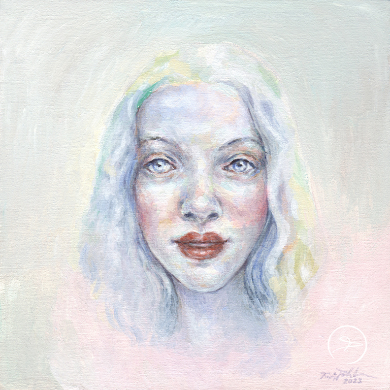 Moonlite Fairy I Acryl (Natural Earth Pigments) auf Holz I 15 x 15 mm I 2023 I Original nicht verfügbar