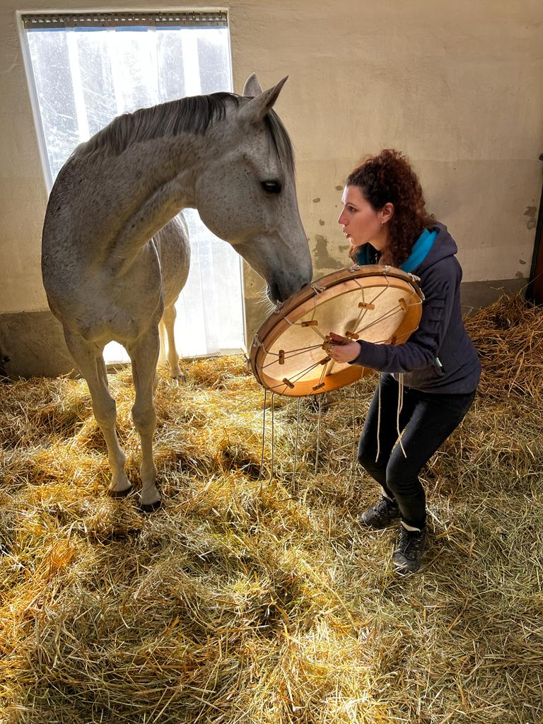 Sonja Spitteler, Ahyoka, horse Spirit, Schamanismus, Trommel