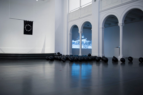 BEWEGUNG NURR, "European Black Flag", 2014, Installation, Studio 1/ Kunstquartier Bethanien, Berlin