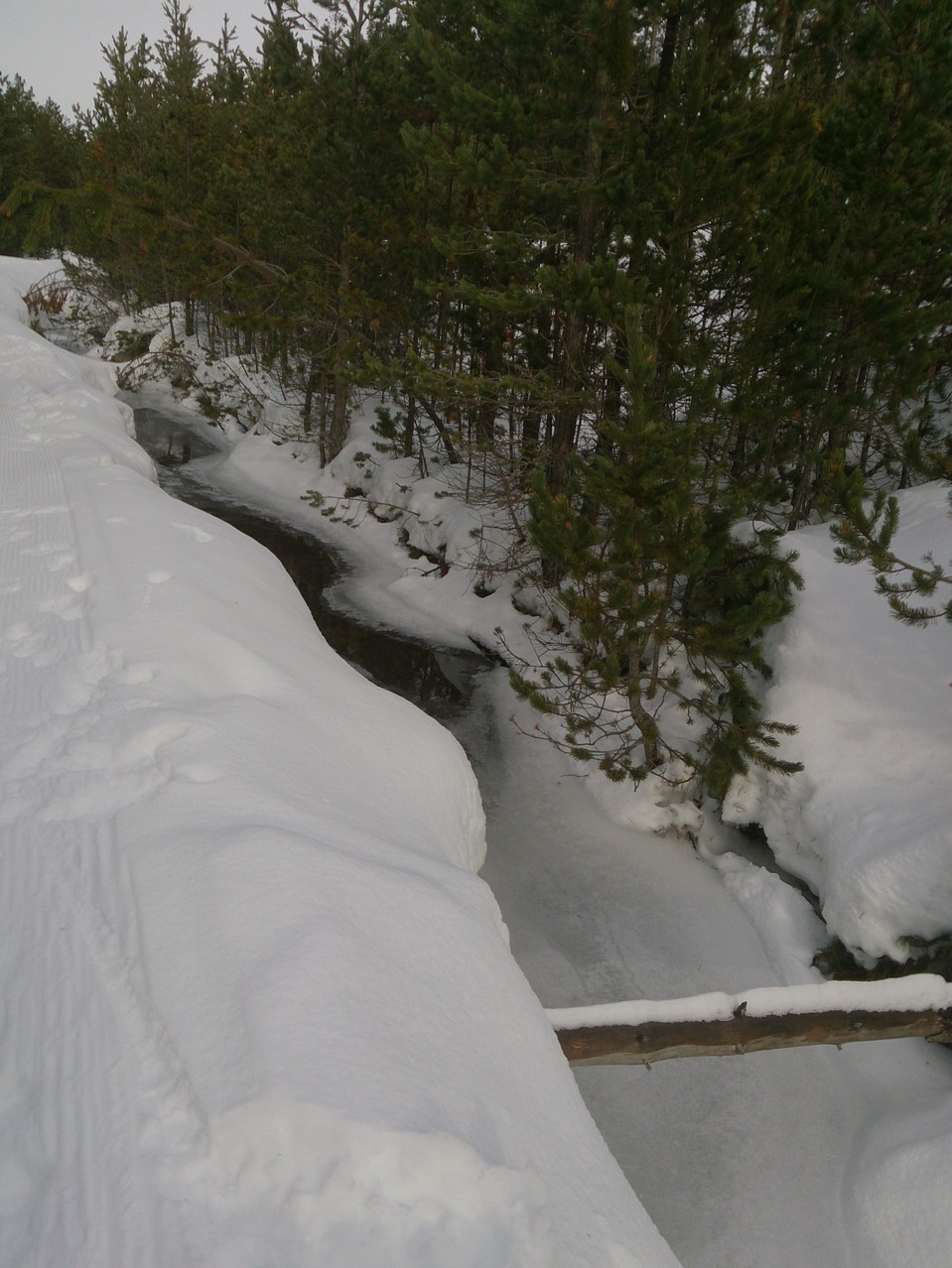 la piste nordique le long du canal de Formiguères