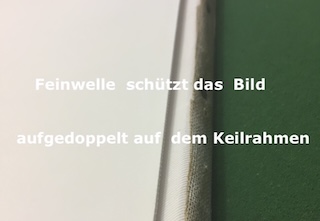 Leinwandbild aufspannen - Bild auf der Rückseite mit Feinwelle geschützt
