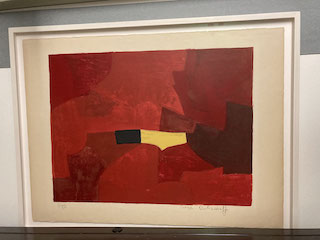 Grafik von Serge Poliakoff im Kastenrahmen eingelegt. 