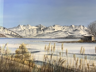 Pastell; Thunersee im Winter 
