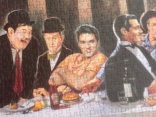 Puzzle eingerahmt mit entspiegeltem Weissglas. 