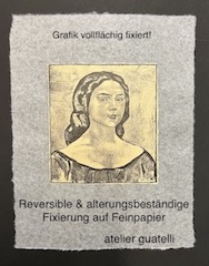 Konservierende Einrahmung von Papiergut.