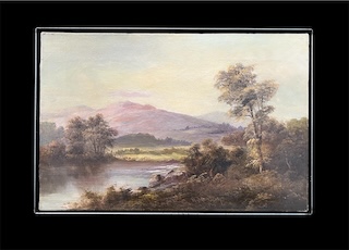 Landschaft mit Schattenfugenrahmen eingefasst. 