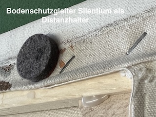 Einrahmen - Keilrahmen mit Distanzhalter aus Filz 