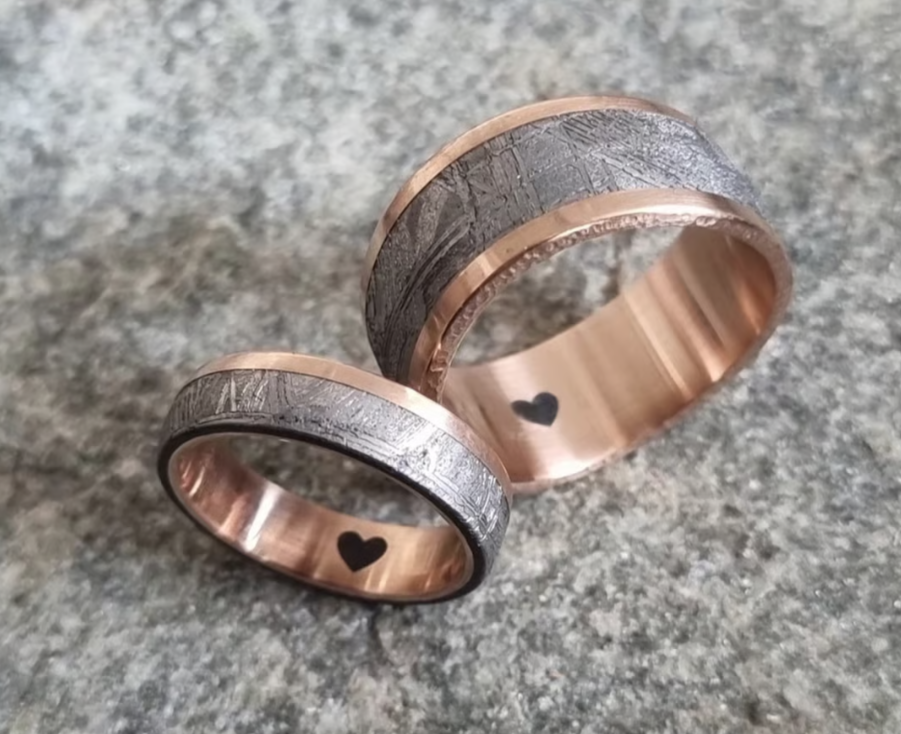 Roségold mit Meteorit 