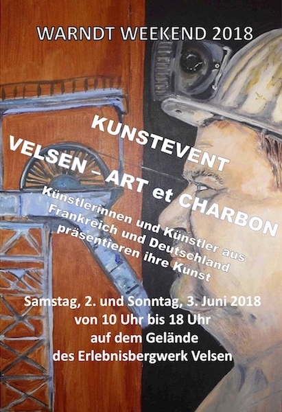 Juni 2018: Pam Jonas X Kunstevent Art et Charbon, Flyer www.erlebnisbergwerkvelsen.de