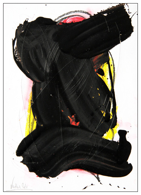 ohne titel - 2010 - ölkreide und kautschuk auf papier - 35 x 25 cm