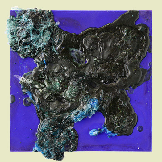 aus der serie verbrannt - 2011 - kunststofffolie auf mdf - 16 x 16 cm