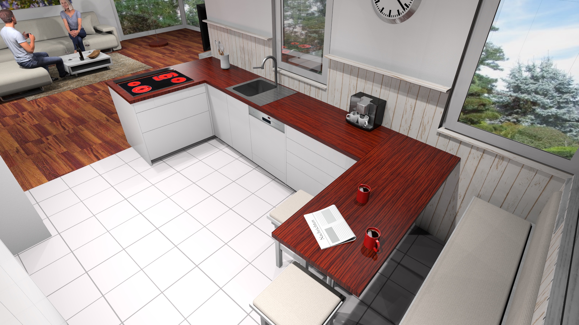 Visualisierung Küchenausbau für Winni-Maus-Innenausbau