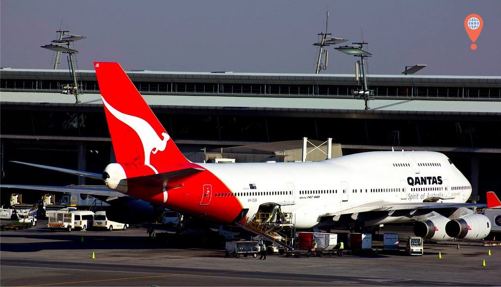 QantThe flying Kangaroo after landing in Johannesburg