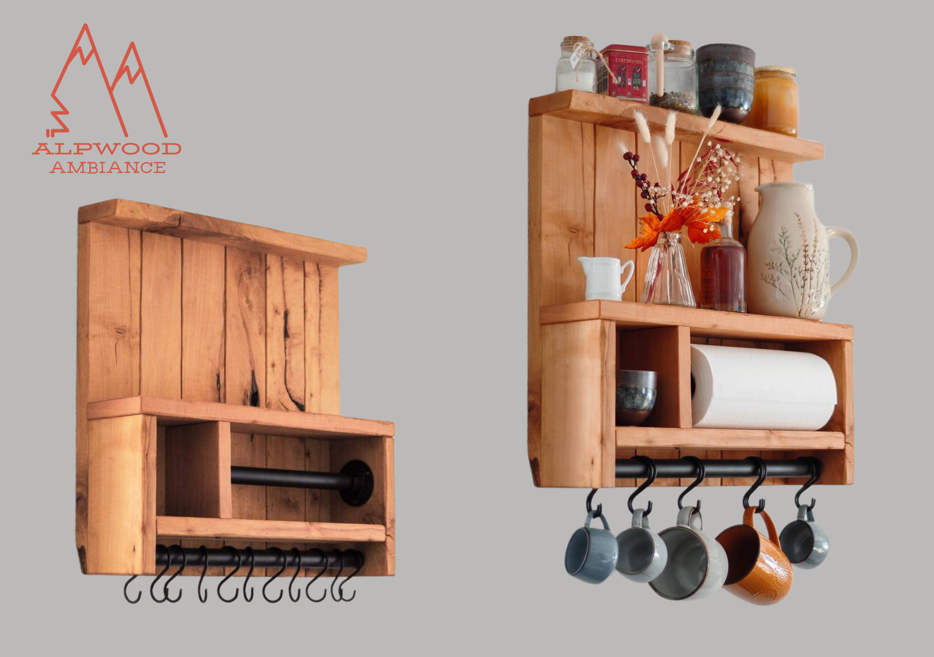 Etagère en bois de poirier