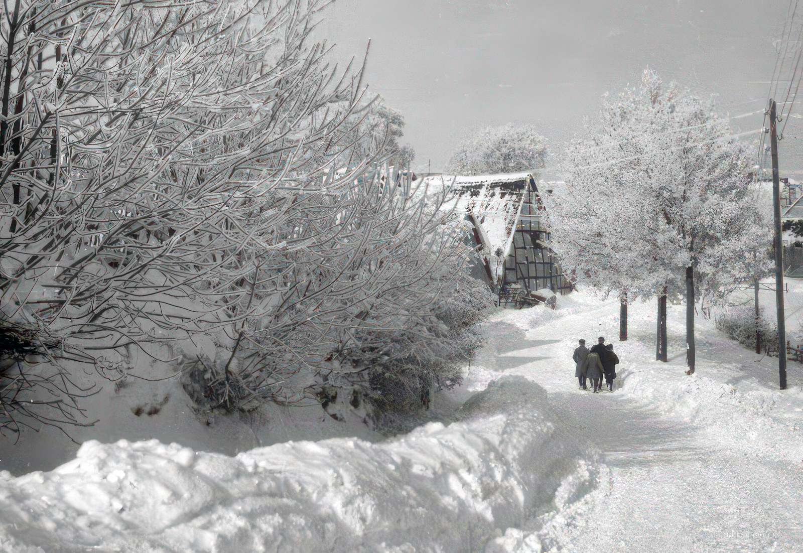 Winterliche Straße in Wollseifen