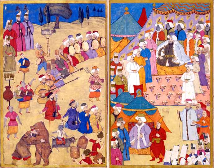 According to Vehbi's book of festivities. Topkapi Palace, Istanbul. 1720.