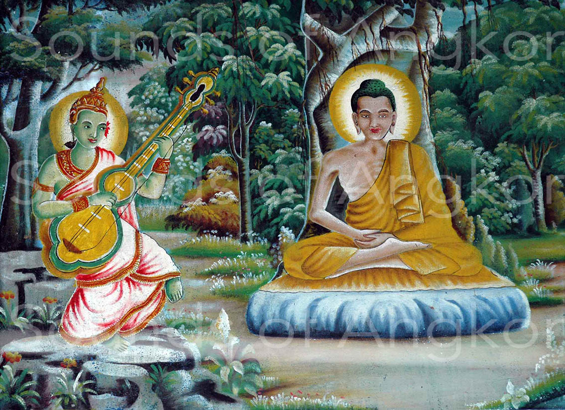 Luth inspired by the Persian tar. Wat Kdol (Kdol Doun Trav, Bat Dambang Dist., Battambang Prov.). 1969. © Danielle Guéret 2005