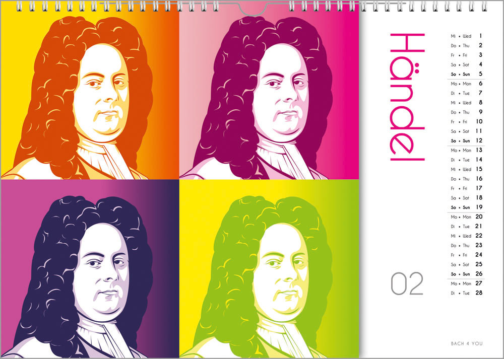 Komponisten-Kalender, Orgelkalender, Bach-Kalender, Musik-Kalender ... Geschenke für Musiker von "Bach 4 You".