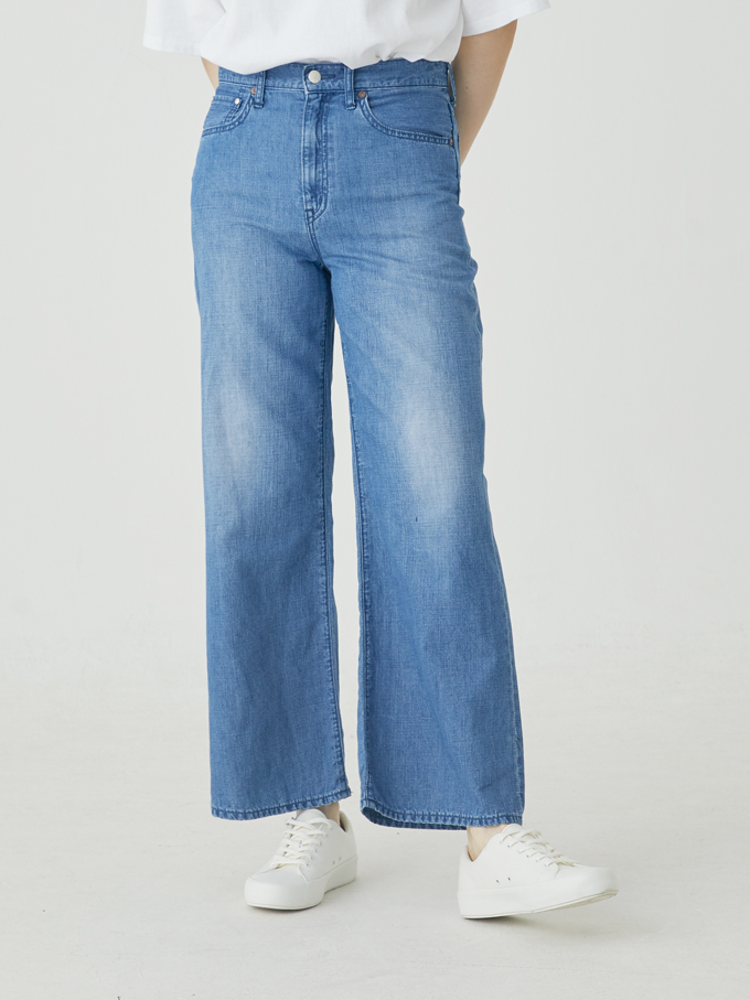 【代引き不可】 flare wide linen - official caqu パンツ