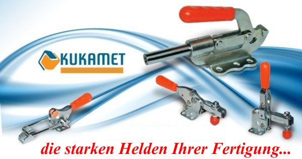 Kniehebelspanner, Handspanner, Schnellspanner, Verschlussspanner, Bügelspanner, Schubstangenspanner, Senkrechtspanner u. Waagrechtspanner von KUKAMET