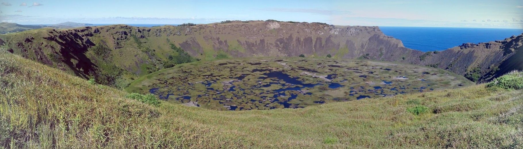 Rapa Nui, volcan Rano Kau, mars 2016