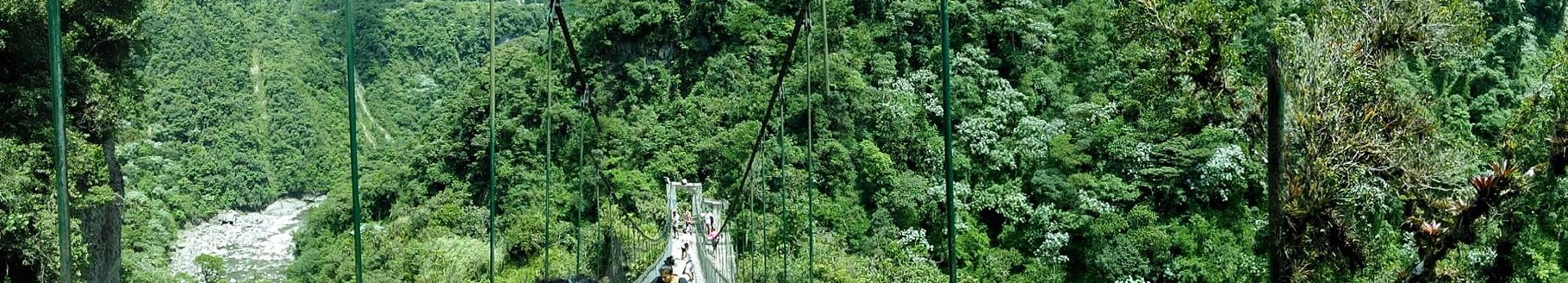 Pont suspendu du Pailon del Diablo, Baños, Equateur, janvier 2016