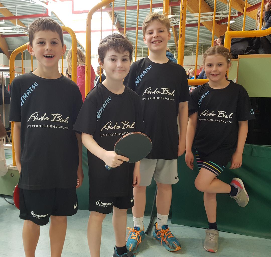  von links Leon Michailenko, Mats Kohl, Emil Birk und Rhea Eisel.