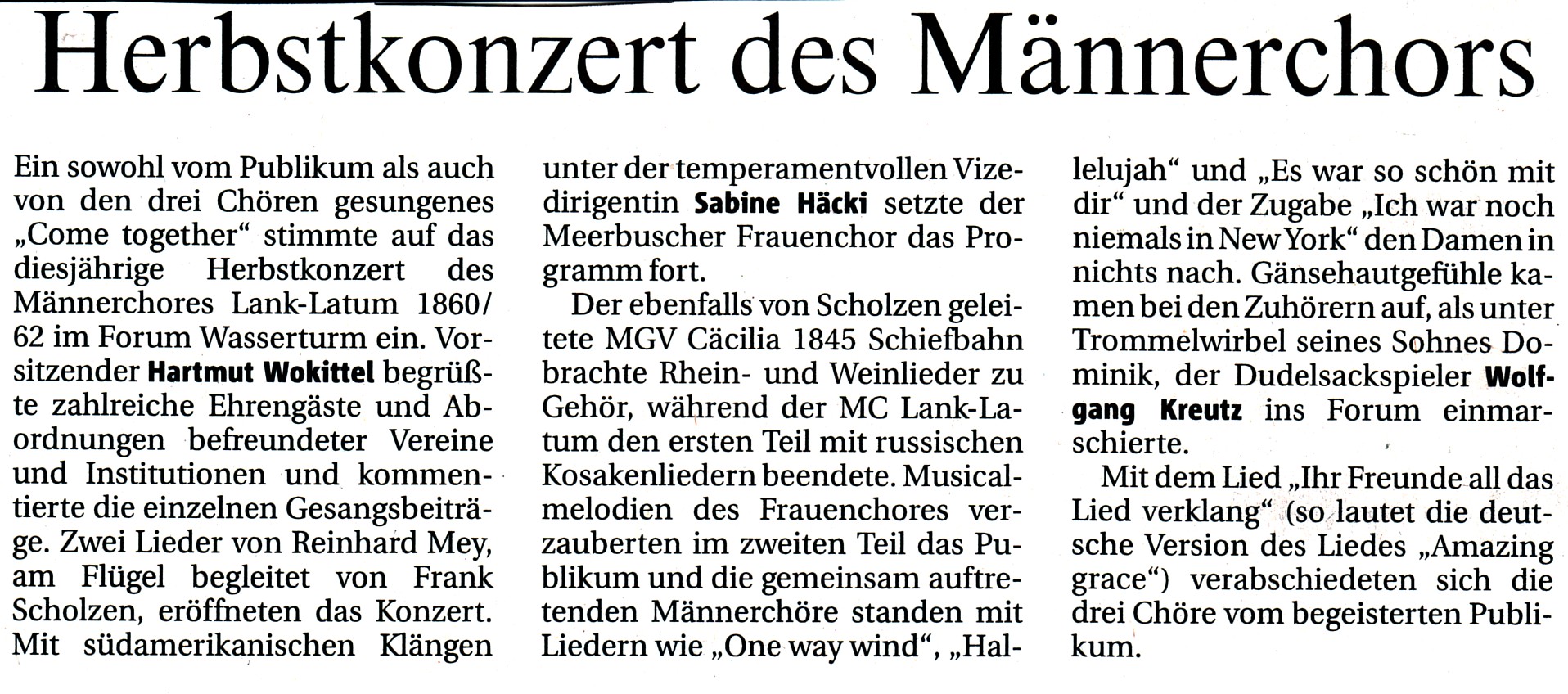 Artikel Herbstkonzert 2012