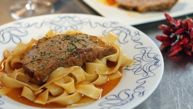 Bürgermeisterbraten mit Bandnudeln
