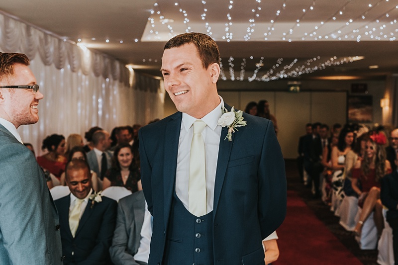 Groom waiting for his bride at the Ramada Hotel Southport