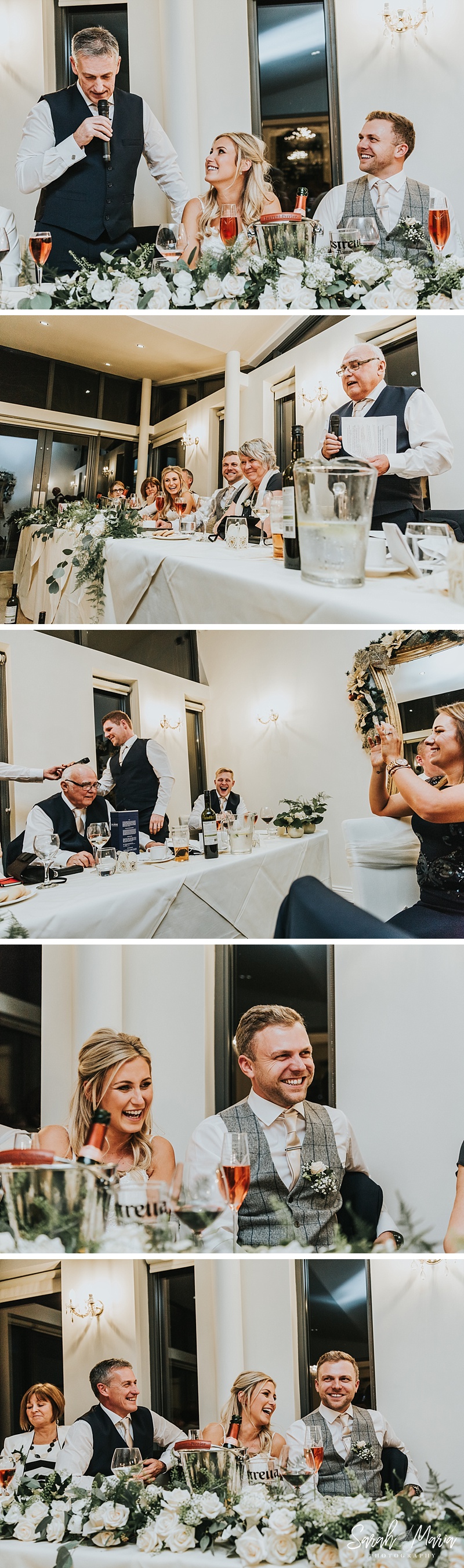 wedding speeches showing everyone laughing