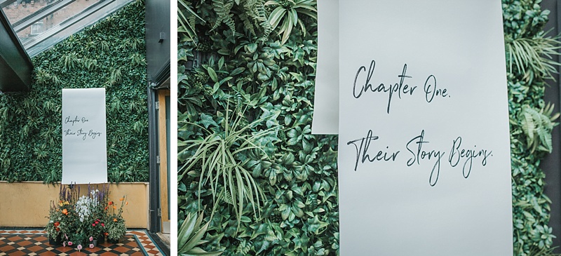 Wedding Scroll on a fake living wall