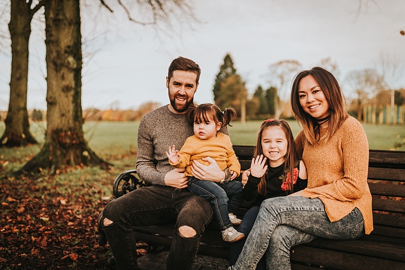Family Portrait during autumn at the park
