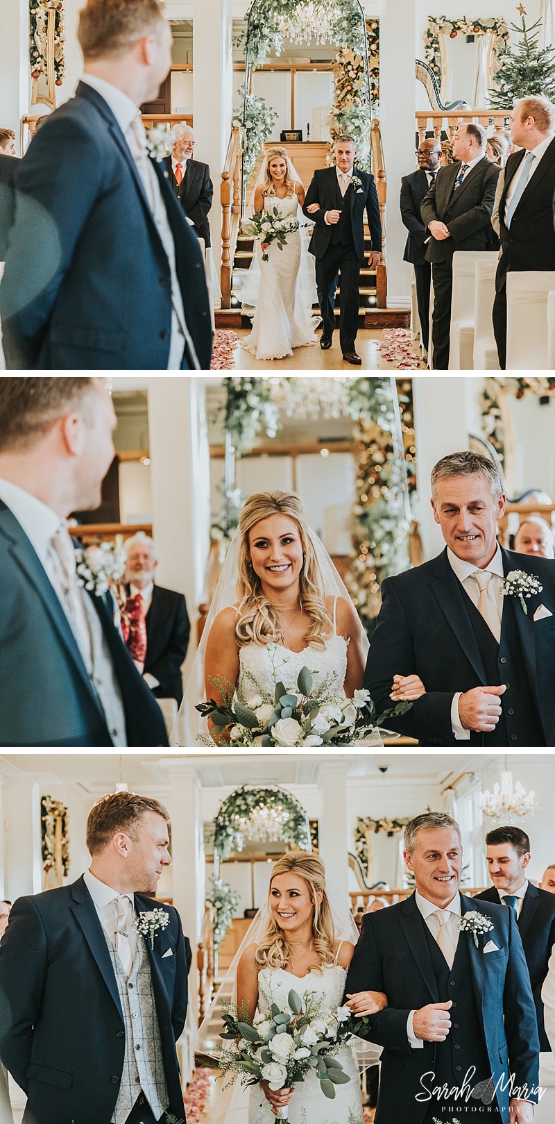 bride and groom see each other for the first time on their wedding day