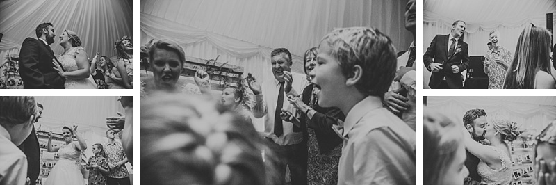 people having fun at a marquee wedding in Lancashire