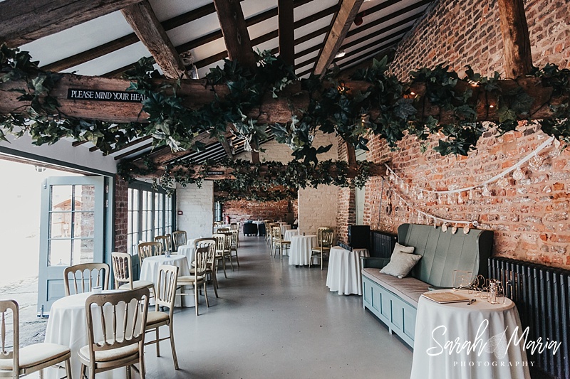 showing inside the barn at meols hall in southport