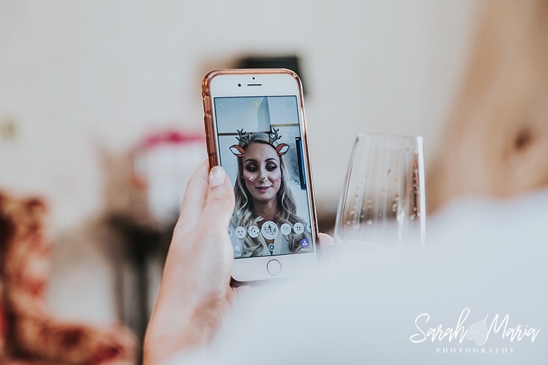 bride using a snapchat filter