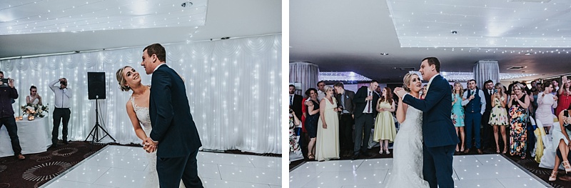 a bride and groom during their first dance